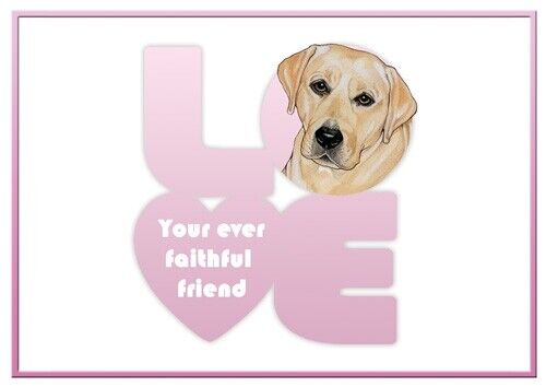 Labrador Retriever Yellow Lab Love Notizkarte 3,5 x 5 mit Umschlag - Bild 1 von 1
