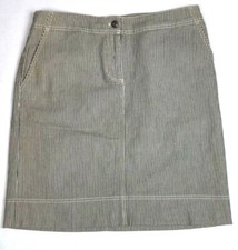 TALBOTS Skirt Sz 8 Green Striped Mini Straight Pencil