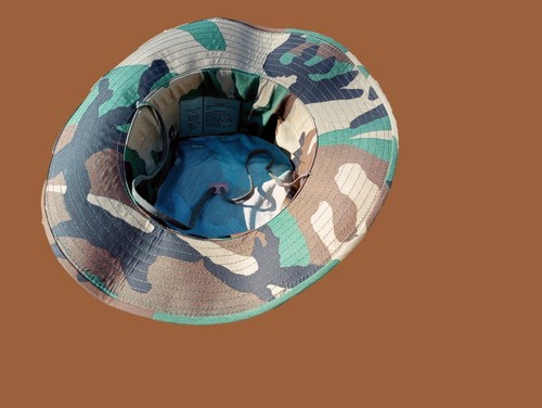 Military issue Boonie Hat Woodland Camouflage Special Ops Wide Brim 3" USA Made - Picture 4 of 11