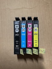 Epson 252 Ink Set of 4 CMYK NEW OEM Genuine 252i WF 7620 WF 5690 WF 7610