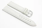 Pastel White 20mm Leather Strap Watch Band, Silver Buckle