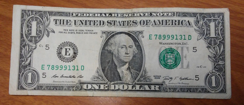 2009 One Dollar Bill Note Mis-Cut and Off-Center Treasury Seal Error - Picture 1 of 11