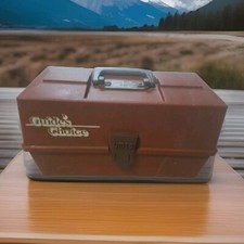 Vintage Umco 1103 Tackle Box 3 Tray Orange Brown Made in USA
