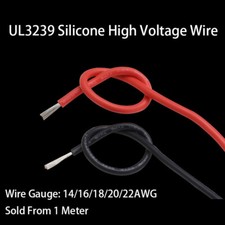 UL3239 Silicone High Voltage Wire 14/16/18/20/22AWG Insulation Black/Red/White