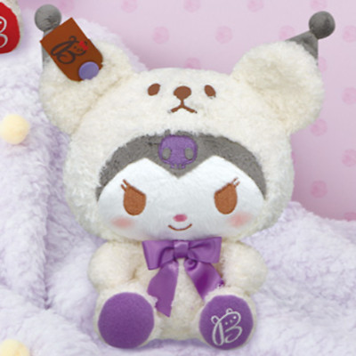 Koguma no BonVoyage x Sanrio Coton Costume Plush Doll Kuromi Teddy Bear 16cm