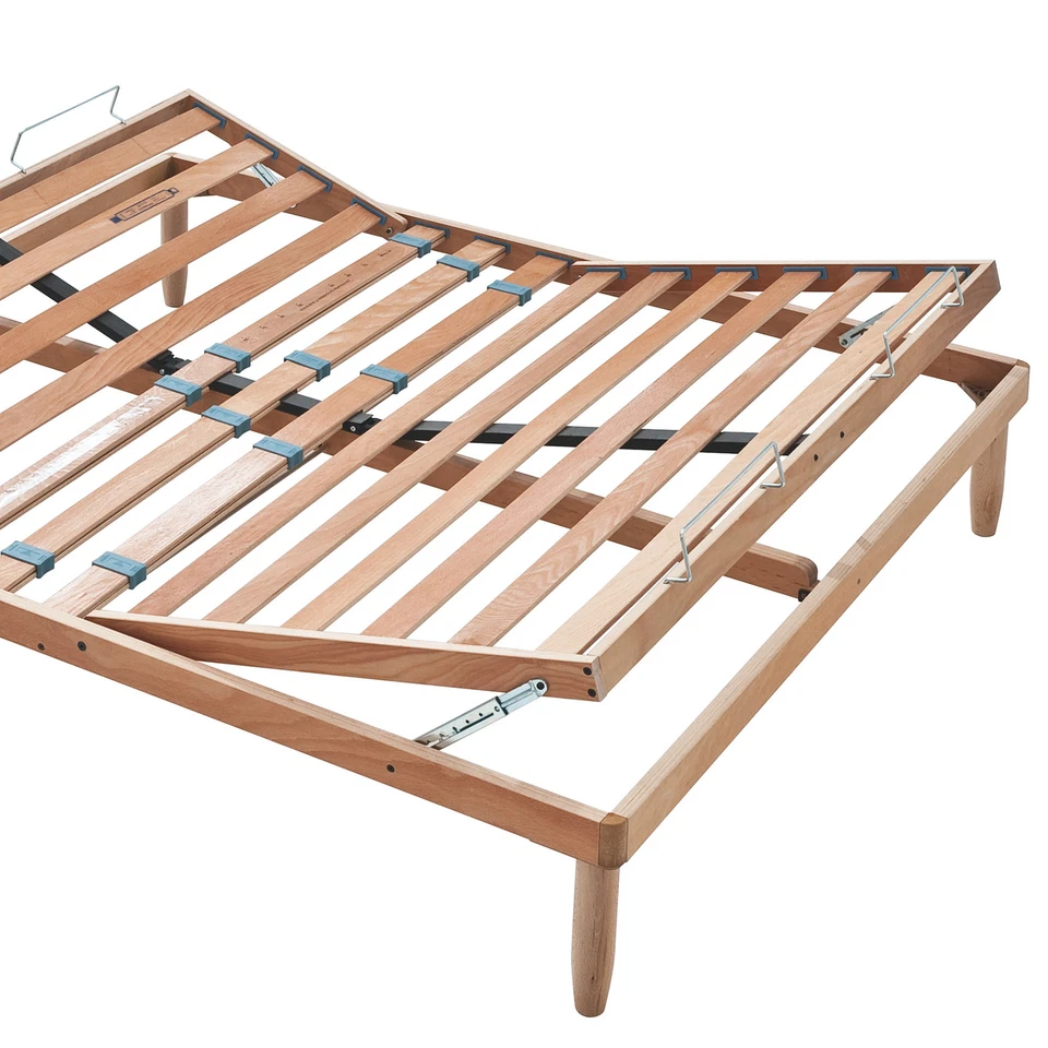 OFFERTA! Rete Matrimoniale 140x190 a Doghe in Legno Faggio Alzata Manuale Unica - Immagine 4 di 4