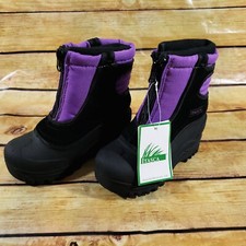 NWT Itasca Snow Stomper Boots Toddler Youth Size 9 Black Purple Zip Front