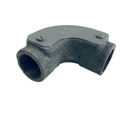 CLIPSAL 1244/25 Inspection Elbows, 25mm Galvanised Cast Iron