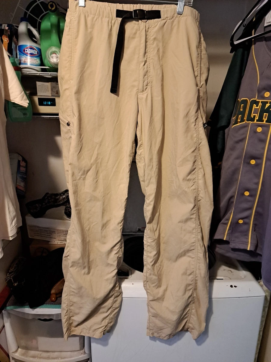 PATAGONIA Hiking Belted Nylon Cargo Pants 90s Khaki Size XL 19 to 22.5  waist