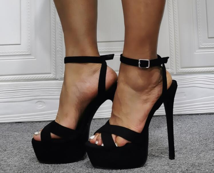 Womens Fashion Summer Peep Toe Ankle Strap Sandals Pumps High Heels  Slingbacks