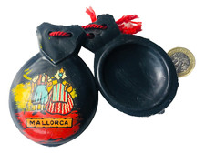 Castanets Music Instrument Black Painted Vintage ra