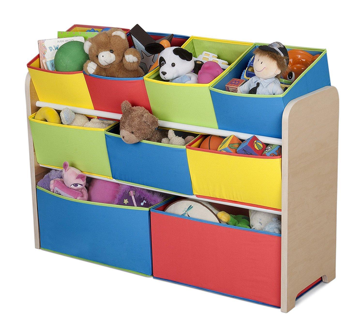 colored toy storage bins