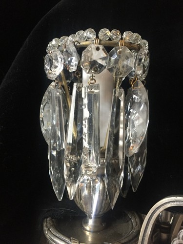 Pair of Unusual Vintage Antique Crystal Prism Bulb Covers / Sleeve / Shade - Picture 2 of 10
