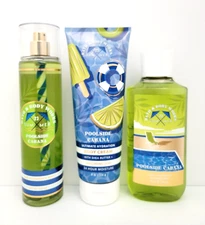 Bath & Body Works Poolside Cabana Body Mist Shower Gel & Body Cream New Set of 3