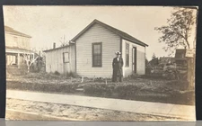 Postcard RPPC House with Woman Hat Real Photo