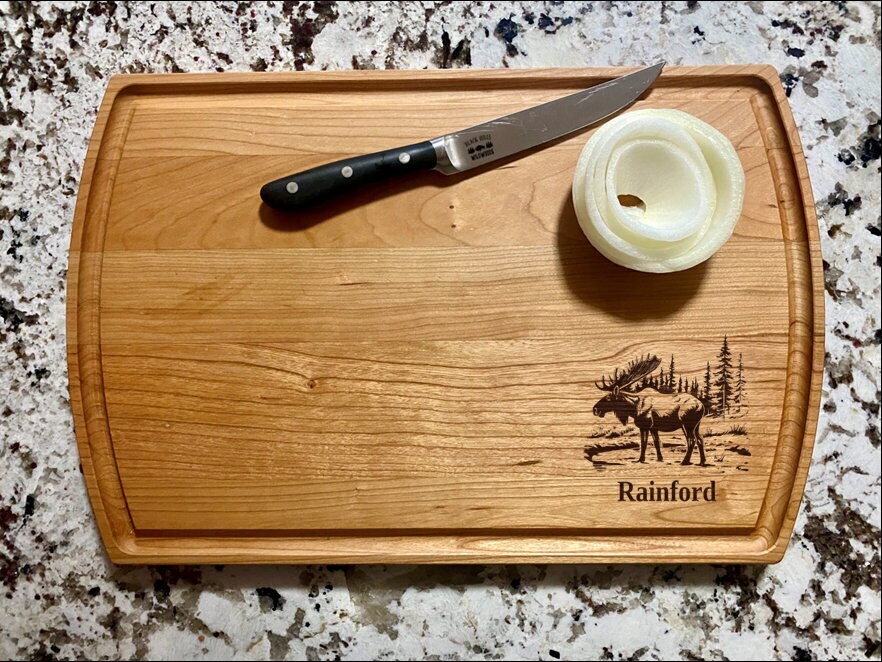 Moose Nature Scene Cutting Board | Moose Charcuterie Board | Custom Serving