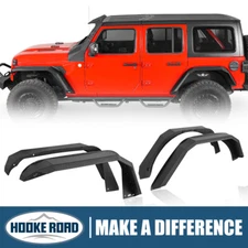 Hooke Road Steel Front & Rear Fender Flares w/Signal for Jeep Wrangler JL 18-25