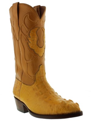 Mens Orange Genuine Alligator Skin Head Cut Cowboy Boots J Toe Size 6