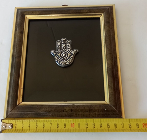 Beautiful 925 Sterling Silver Jerusalem City Hamsa Wall Hanging Frame Art Decor - Picture 15 of 16