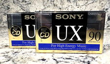 SONY UX 90 Audio Cassette Tapes C-90UX Type II CrO2 High Bias UX 90 Lot of 2