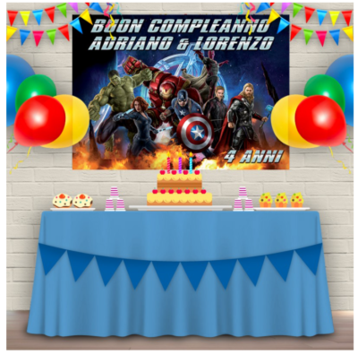 Bng-bng Banner Compleanno 2 Anni Ragazzo - Decorazione Glitter Blu I Am Two + Happy 2nd Birthday - 3