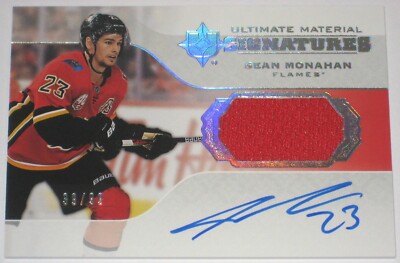 2019-20 UPPER DECK ULTIMATE MATERIAL SIGNATURES SEAN MONAHAN JERSEY AUTO /99