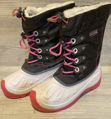 Kodiak Womens White Pink Winter Snow Boots Waterproof Lace Up Size 6