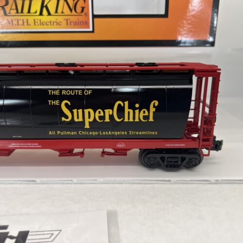 MTH RailKing 30-75721 Santa Fe Black Bonnet 4-Bay Cylindrical Hopper New O Rare - Picture 3 of 14