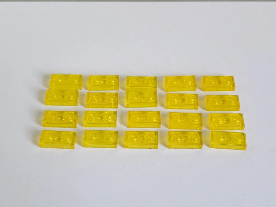 LEGO 3023 Lot de 20 Plat 1x2 Plate Transparent Jaune Trans-Yellow 1 x 2 2x1 - Photo 3/4