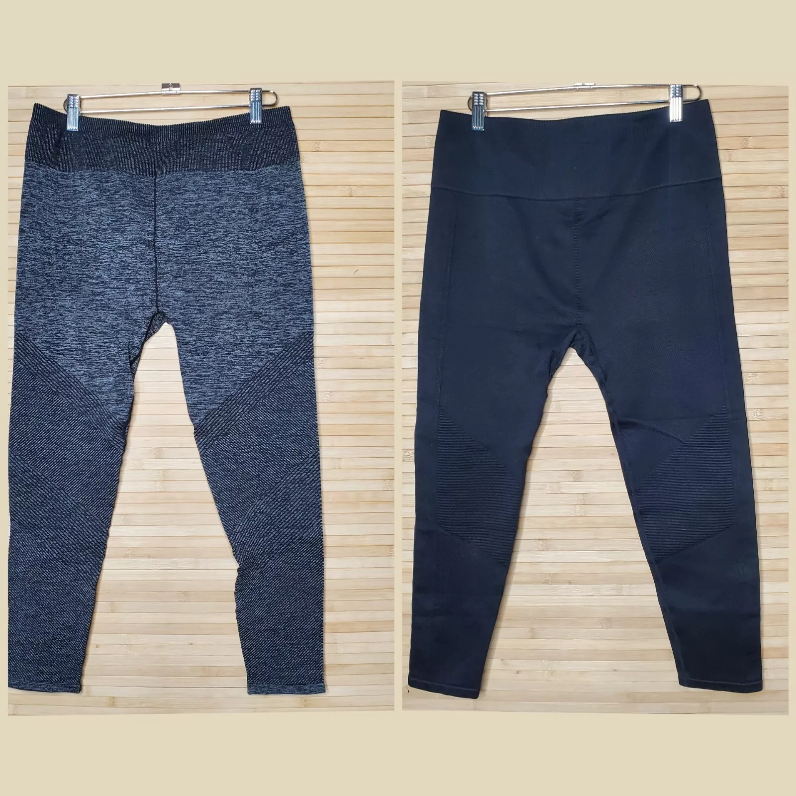 fabletics mid-rise seamless rib 7/8 compression leggings