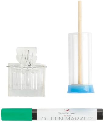 3pc SummerHawk Ranch Queen Bee Hive Marker Pen Catching Clip & Chamber Non-Toxic