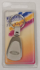 Ford Teardrop Keychain Keyring Key Holder Metal Silver Tone NOS Car Automotive