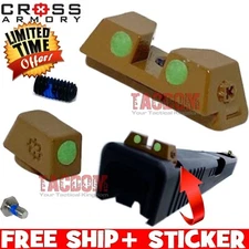 Cross Armory FDE TAN Standard Height Sights GL0CK 17 19 22 23 26 27 31 GLOW-DEAL