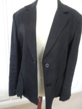 Ladies New Michele Black Linen Jacket Size 14