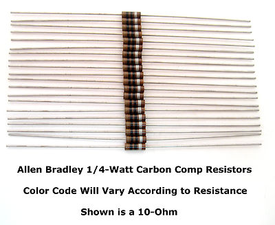 15 Ohm 1/4-Watt Allen Bradley Carbon Comp Resistors 20/PK: Very Good Price