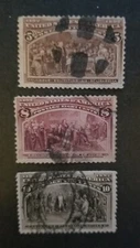 US 234 236 237 5c 8c 10c Columbian Exposition Used Stamp Lot T14026