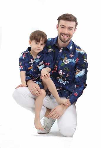 Father Son Matching Holiday Hawaiian 