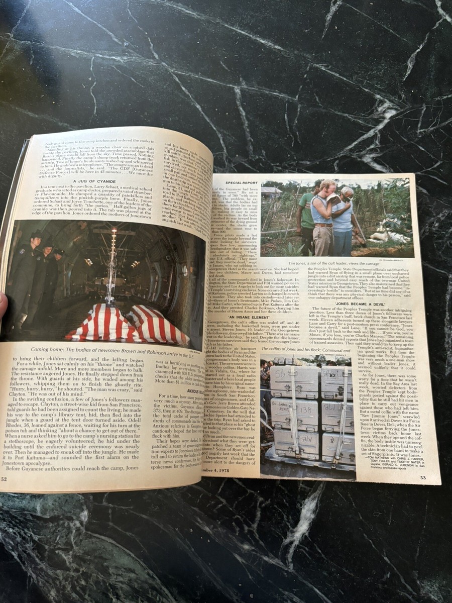 Newsweek Magazine December 4 1978 Special Report Death Cult