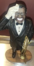  RARE Jazz Trumpet Player Statue Louis Armstrong  THE LEONARDO COLLECTION 