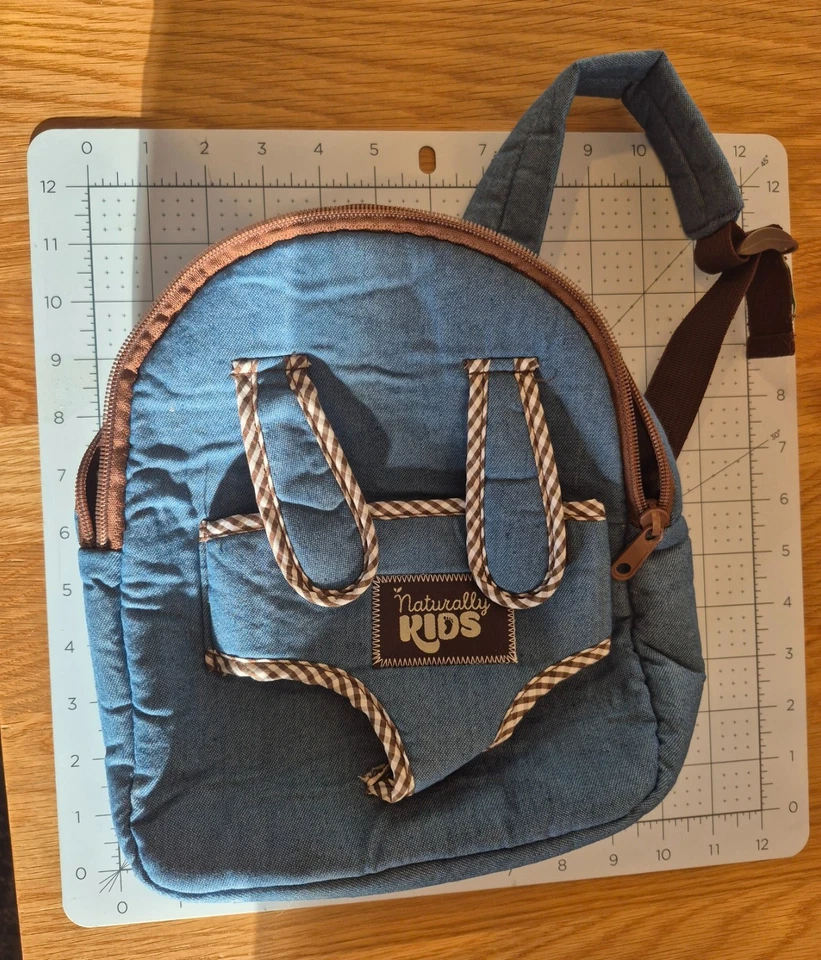 NATURALLY KIDS Mochila Niño Pequeño Denim Azul con Ty Beanie Bebé “Mamá” Oso Foto 2 de 4