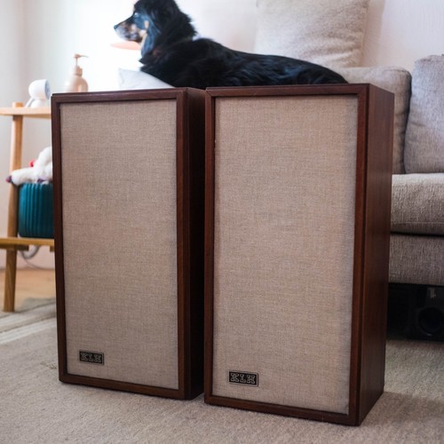 Mid Century Modern Speakers KLH Set Model 20 Walnut Audiophile Hifi Pair Vintage