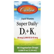 Super Daily® D3 + K2, 50 mcg (2,000 IU) & 45 mcg, 0.086 fl oz (2.54 ml)
