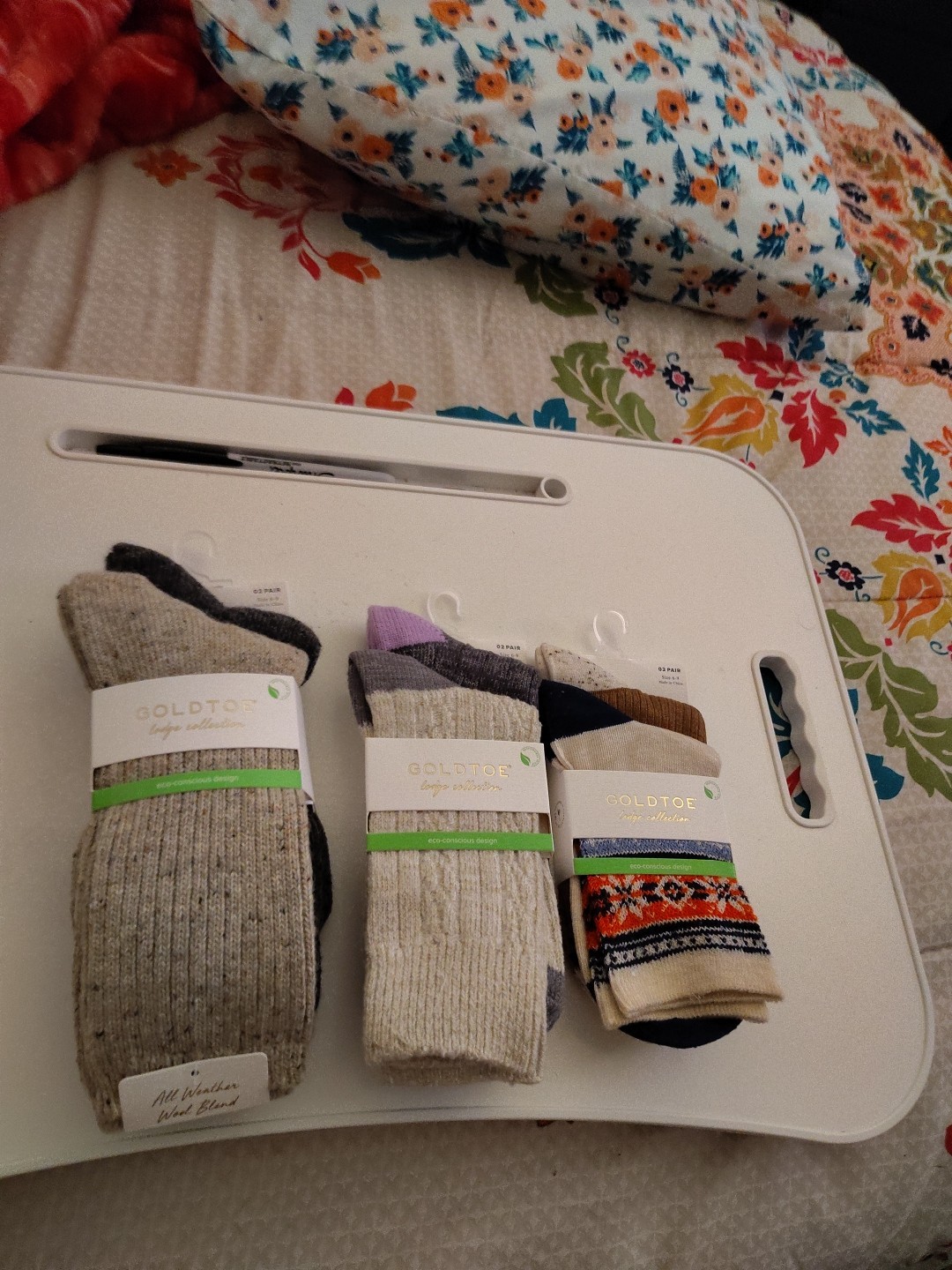 Set Of ThreeGold Toe Women's Lodge Collection Terry Camp Socks