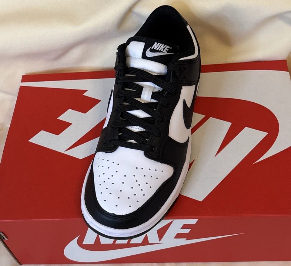 Tênis Nike masculino tamanho 8 Dunk Low Panda (DD1391 100) branco/preto-branco novo na caixa - Imagem 3 de 4