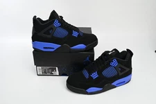  Jordan 4 Retro Black Blue Thunder Men's Size US 7-12 NEW