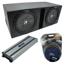 Universal Car Audio Rhino Ported Dual 12 Kicker CompR CWR12 Sub Box HA-A1500.1
