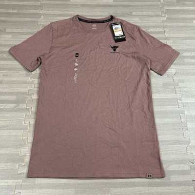 Under Armour Project Rock Gym T-Shirt Mens Size Small 1387797 Maroon Mist $35