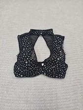 Victorias Secret Bra Womens Small Dream Angels Lined Plunge Black Silver Star