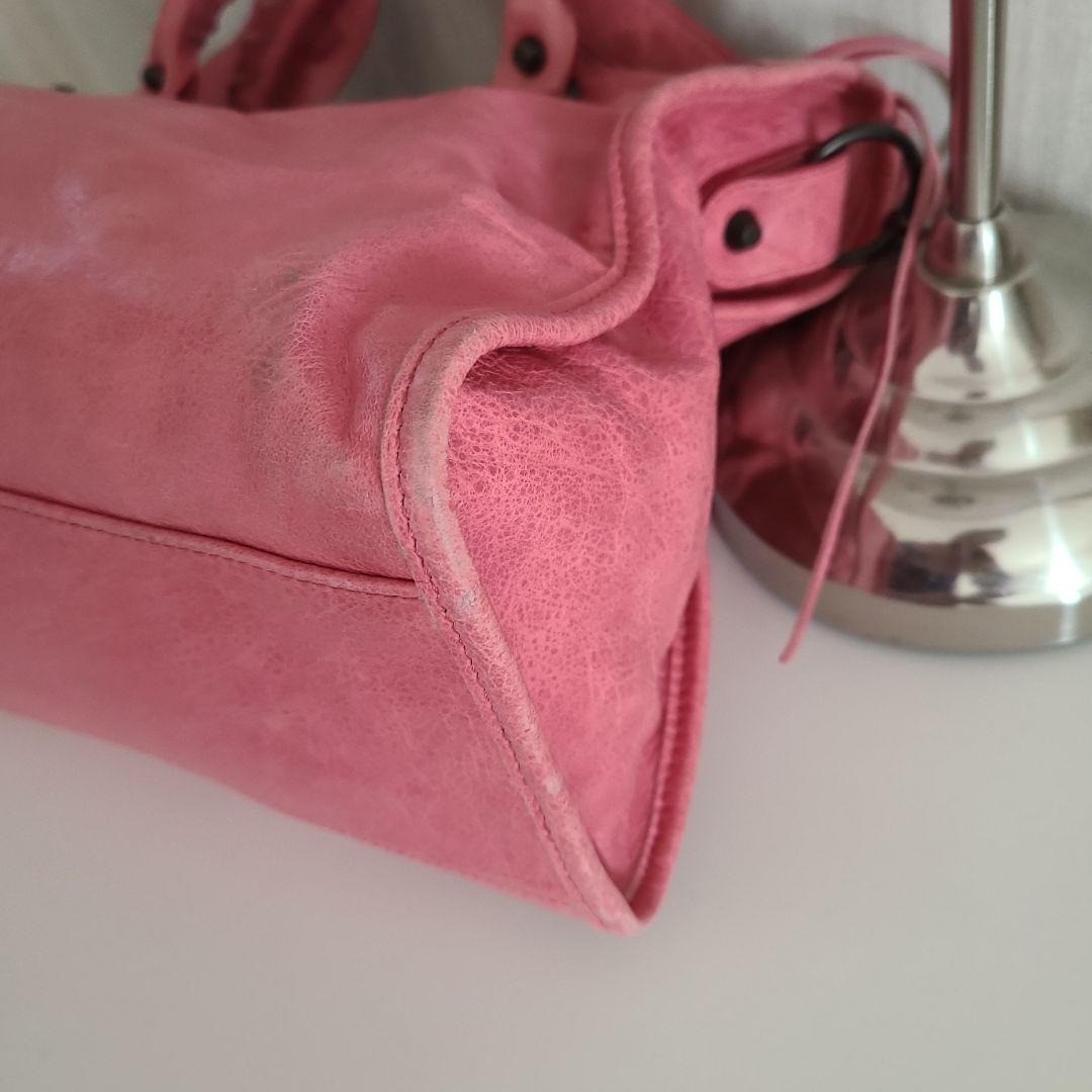 Balenciaga The City Bag 115748 Pink Leather 2Way Tote Shoulder Y2K thumbnail 11