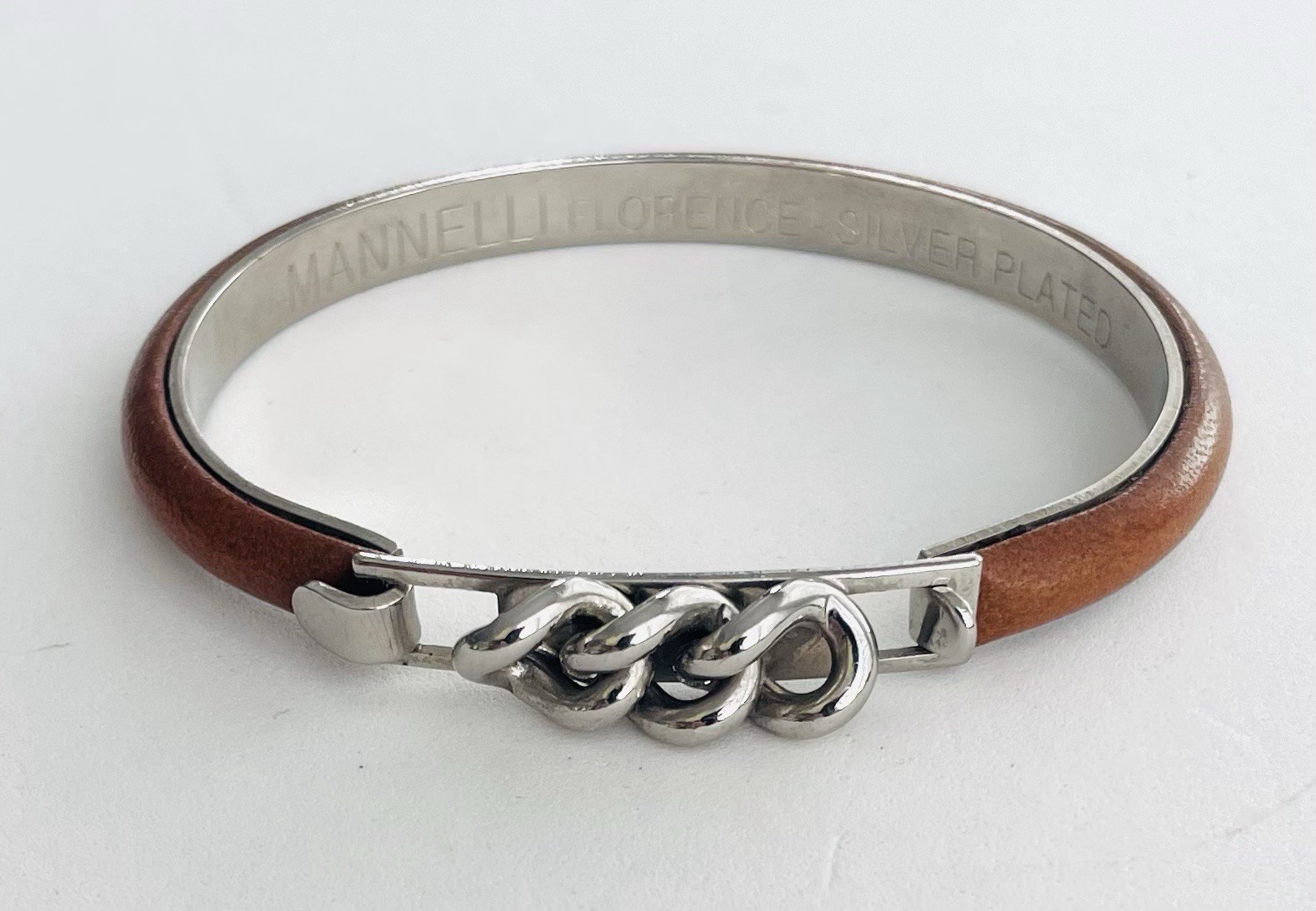 Signed Mannelli Florence Silver Plated Rusty Brow… - image 1